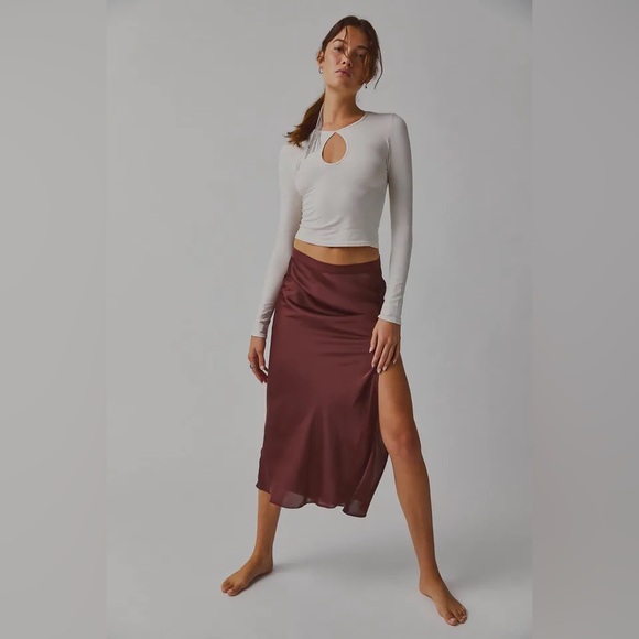 Free People | NWOT Sweet Talker Half Slip Skirt in Brown Size XL - Picture 5 of 12